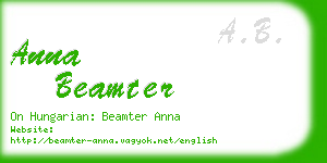 anna beamter business card